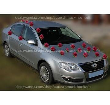 Autodeko burgund Rosen für Hochzeitsauto Brautauto  |  | Artikelnummer: 93241295