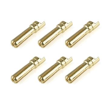 Team Corally - Bullit Steckverbinder 4.0mm - Stecker - mit Schlitz - Vergoldet - Ultra niedrigen Widerstand - Gerade Kabel - 6 St | 8718057137618 | Artikelnummer: C-50152
