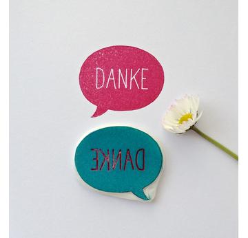 handgeschnitzter Stempel Sprechblase 