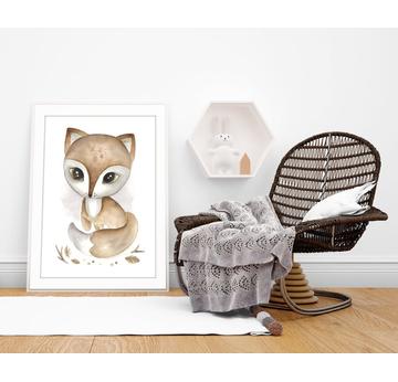Kinderzimmer Poster Wandbild DIN A4 / A3, Fuchs   |  | Artikelnummer: 120690727