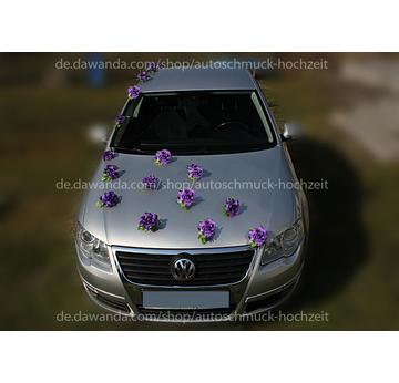 Violett Rosen Deko Auto Hochzeit Saugnäpfen  |  | Artikelnummer: 93241379
