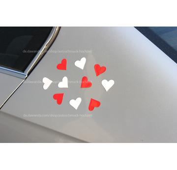 Magnet Herz Autodeko Hochzeit Auto Weiß Rot Deko  |  | Artikelnummer: 125340115