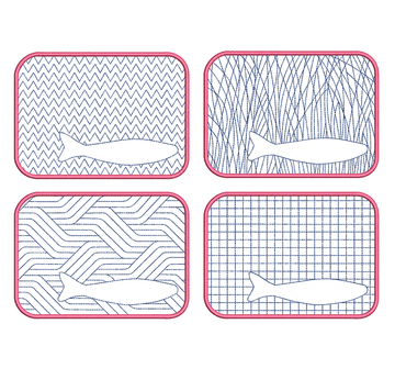 Filzies Fische - Untersetzer | 13 x 18 cm Stickrahmen | Artikelnummer: 1047-8461-6567