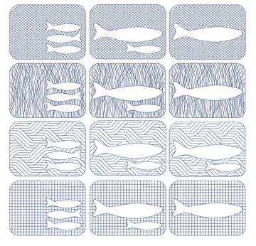 Quilties Fische -Untersetzer  | 20 x 30 cm Stickrahmen | Artikelnummer: 8247-7013-3760