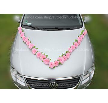 Rosa Rosen Autodeko Hochzeit Herz Girlande  |  | Artikelnummer: 93241407