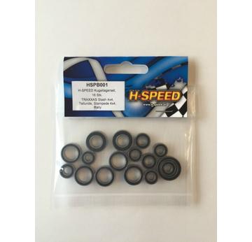 H-SPEED Kugellagerset, 16 Stk Edelstahl mit Dichtung TRAXXAS Slash 4x4, Telluride, Stampede 4x4, Rally |  | Artikelnummer: HSPB001