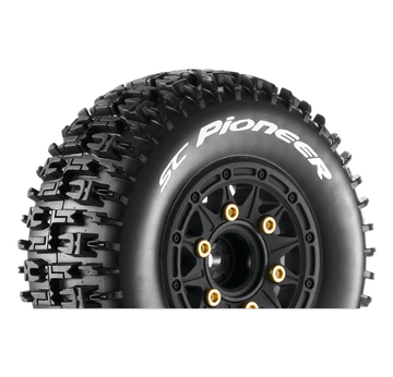 Louise RC - SC-PIONEER - 1-10 Short Course Tire Set - Mounted - Soft - Black Wheels - Removable 1-10 SC Hex - 12, 14, 17mm |  | Artikelnummer: LR-T3148SB