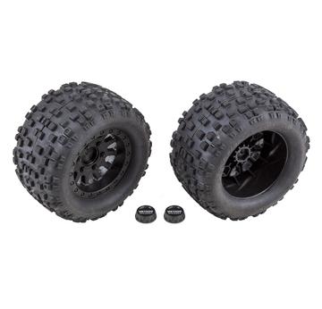 Team Associated Rival MT10 Tires and Method Wheels, mounted, hex, black |  | Artikelnummer: AE25841