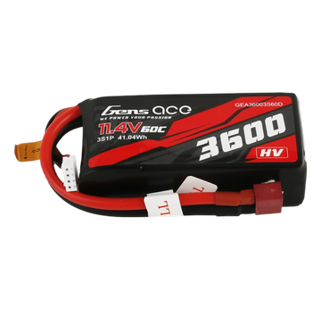 GensAce Crawler LiPo 3S 11.4V-3600-60C(Deans) 89x42x26mm 218g | Lipo z.b. für 1/10 Crawler | Artikelnummer: GE3-3600HV-3D