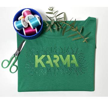 Strass - Bügelbild „Karma“ + Stickdatei  | 13 x 18 cm Stickrahmen | Artikelnummer: 5300-5644-1588