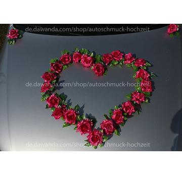Dunkel Pink Rosen Auto-Hochzeitsgesteck Gesteck  |  | Artikelnummer: 93326151