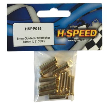 H Speed 5mm Goldkontaktstecker 18mm (10Stk) HSPP015 |  | Artikelnummer: HSPP15