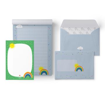 Kinder-Briefpapier und Malblock-Set: Regenbogen, Sonne + Wolke |  | Artikelnummer: 4260615913058