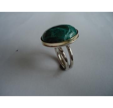 Silberring in  925 Silber , mit einem Chrysokoll.   |  | Artikelnummer: 23769477