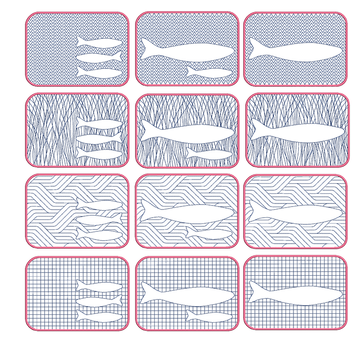 Filzies Fische - Untersetzer | 20 x 30 cm Stickrahmen | Artikelnummer: 6264-2871-6825