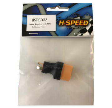 DEANS MÄNNCHEN AUF XT90 WEIBCHEN KURZ ADAPTER H-SPEED HSPC023 |  | Artikelnummer: HSPC023