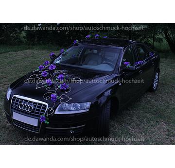Violett Rosen Autogesteck Autoschmuck Hochzeit  |  | Artikelnummer: 94887307