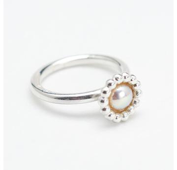 Perlchen- Ring Silber mit rose Süßwasserperle |  | Artikelnummer: 98112