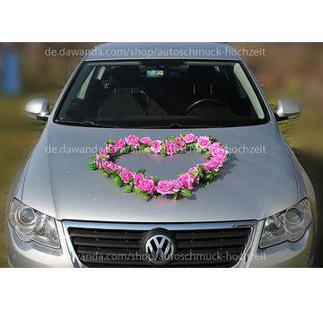 Dekoration Auto Hochzeit Mauve Rosen Girlande Herz  |  | Artikelnummer: 93260863