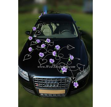 Licht lila Autoschmuck für Hochzeit Autodeko  |  | Artikelnummer: 94886399
