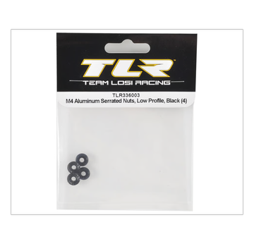 M4 Aluminum Serrated Nuts, Low Profile, Black (4) |  | Artikelnummer: TLR336003