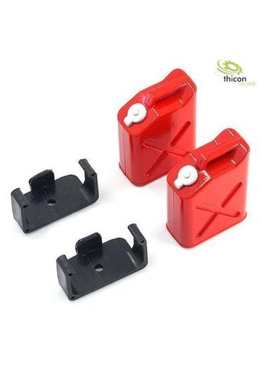 Benzinkanister 1:10 / 1:14 rot 2Stück mit Halter | Artikelnummer: 4260432970081