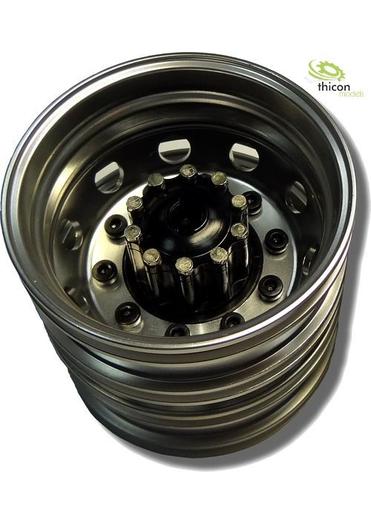 1:14 Alufelgen Antriebsachse m. Nabe schwarz eloxiert Paar | Artikelnummer: 4260432971248