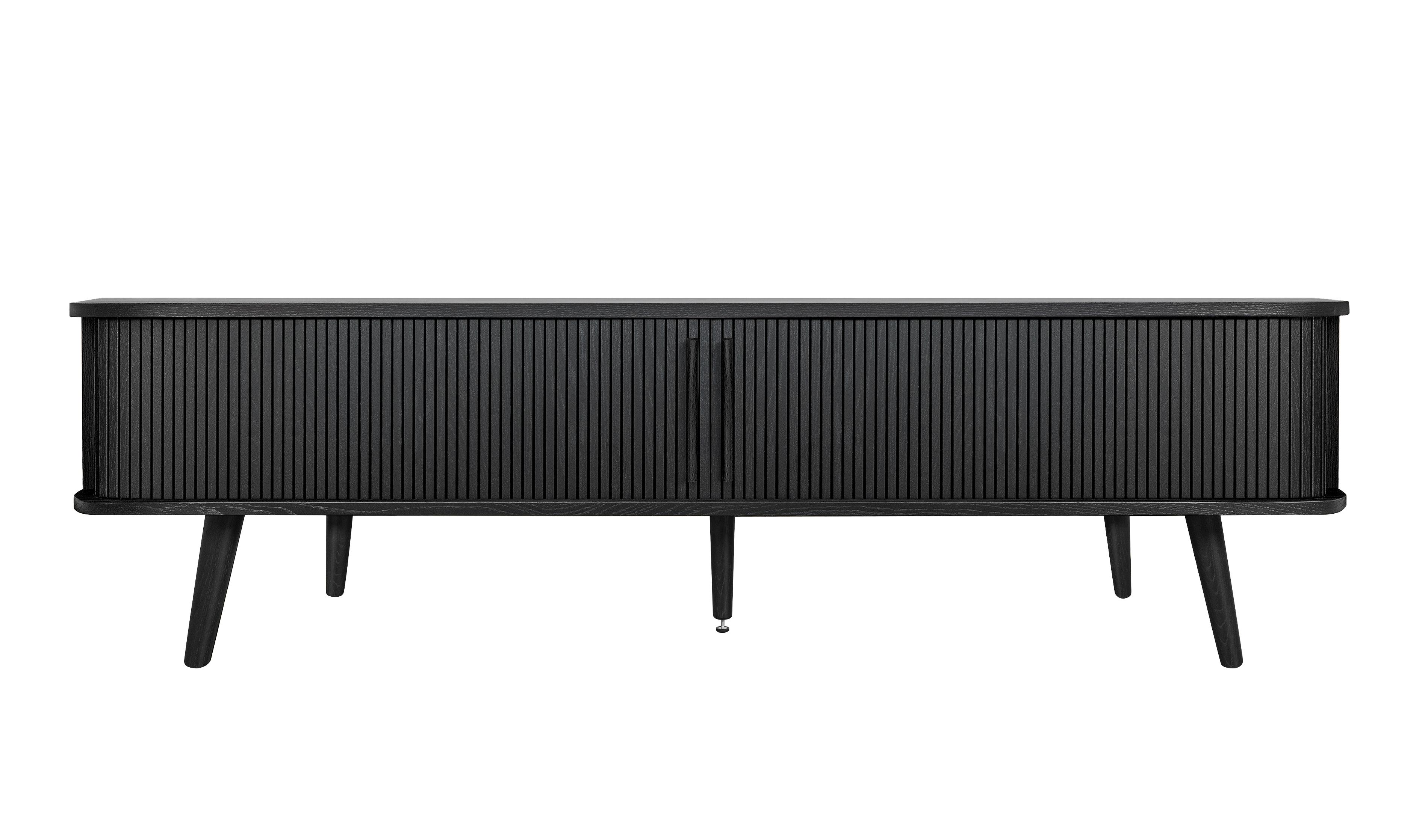 Design TV-Schrank mit Schiebetüren in schwarz