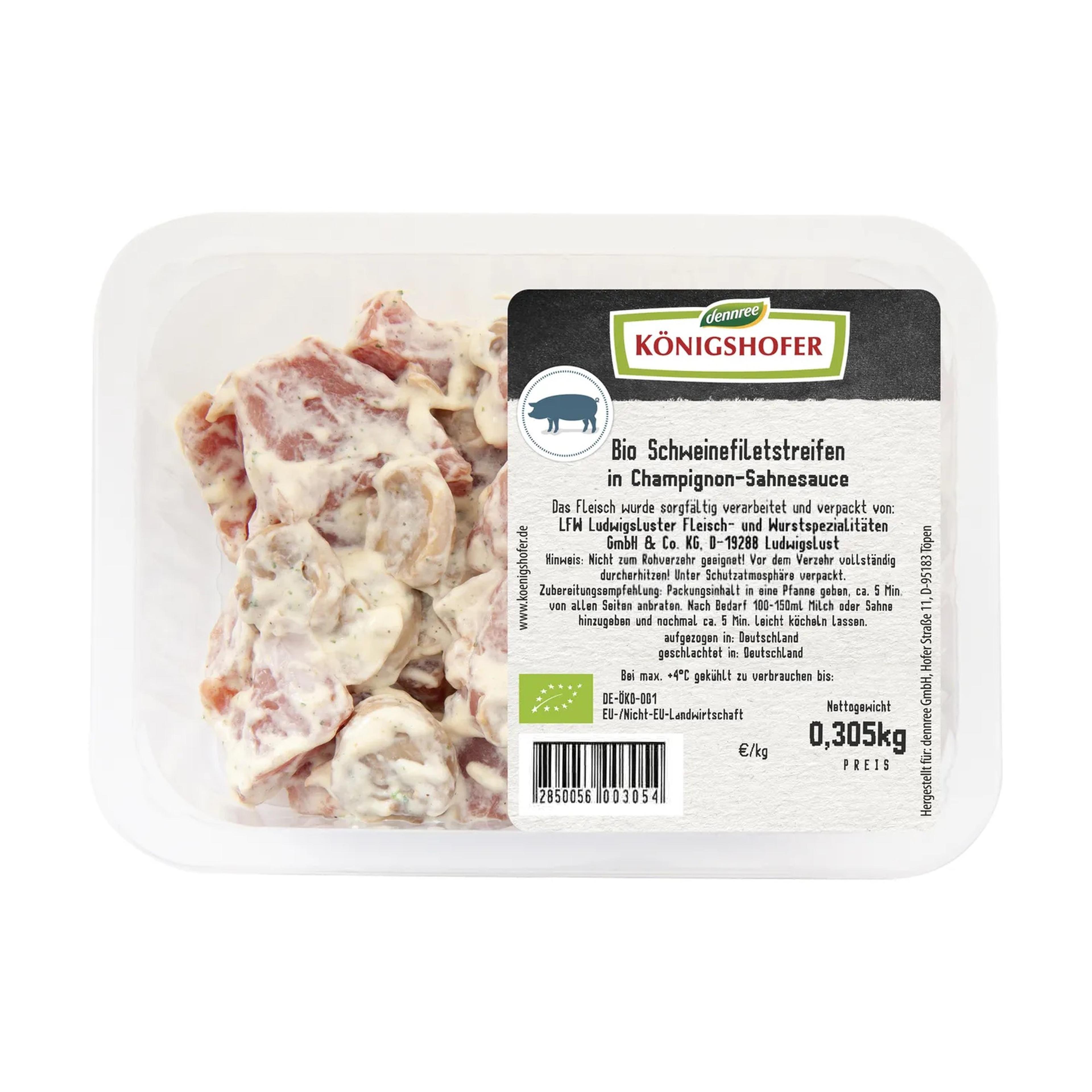 Bio-Schweinefilter in Champignon-Sahnesauce im BioMarkt vorbestellen