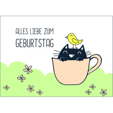 Postkarte: Katze mit Vogel |  | Artikelnummer: 0797035934621
