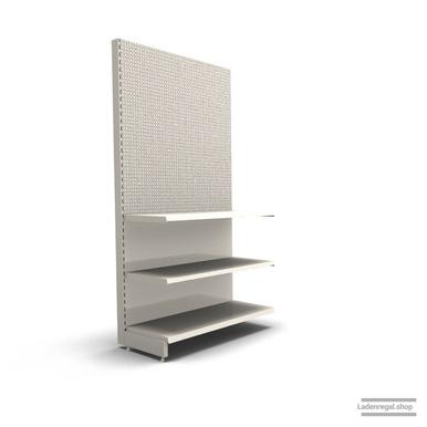 Ihr individuelles Lochrückwandregal | H 210 cm | B 100 cm | T 47 cm | 2 FB T 47 cm | RAL 9001 | Artikelnummer: AF-100-210-47-2-47-LRW-J