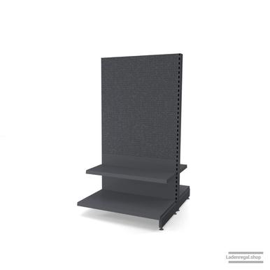 Ihr Gondelregal mit Lochrückwand | H 180 cm | B 100 cm | T 2x 57 cm | 2 FB T 37 cm  | RAL 7015 | Artikelnummer: AFGR-100-180-57-2-37-LRW-S
