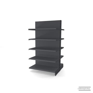 Ihr individuelles Gondelregal | H 180 cm | B 100 cm | T 2x 47 cm | 8 FB T 47 cm | RAL 7015 | Artikelnummer: AFGR-100-180-47-8-47-S