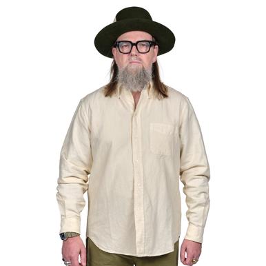 Button Down Shirt | Cotton Linen Bone | Size Large | Sample Sale | Artikelnummer: 5288-3483-5041