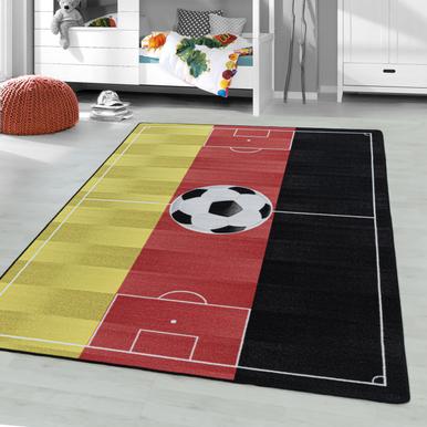Play Teppich 80 x 120 cm schwarz rot gold |  | Artikelnummer: PLAY801202912RED