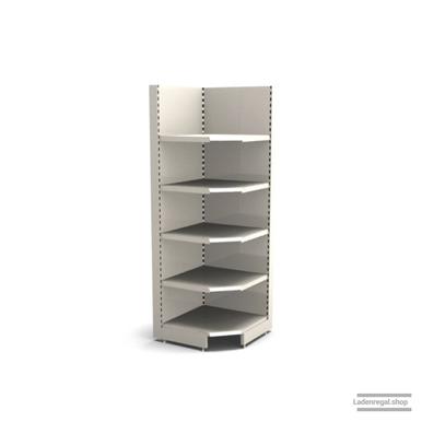 Ihre Verkaufsregal-Innenecke | H 210 cm | B 74 cm | T 47 cm | 4 FB T 47 cm | RAL 9001 | Artikelnummer: SR-74-210-47-4-47-IEK-J