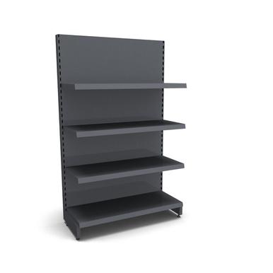 Gondelkopfregal | H 160 cm | B 100 cm | T  37 cm | 3 FB T 37 cm | RAL 7015 | Artikelnummer: GK-160-37-3-37-S