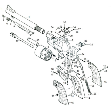 Ruger Old Army #0 Explosionszeichnung |  | Artikelnummer: ROA-0