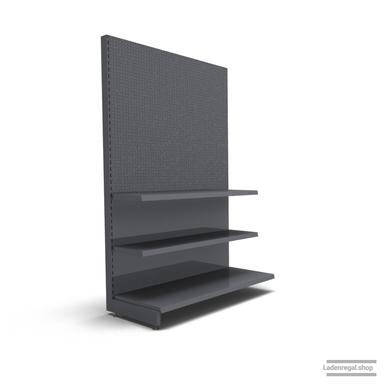 Ihr individuelles Lochrückwandregal | H 210 cm | B 125 cm | T 57 cm | 2 FB T 37 cm | RAL 7015 | Artikelnummer: AF-125-210-57-2-37-LRW-S