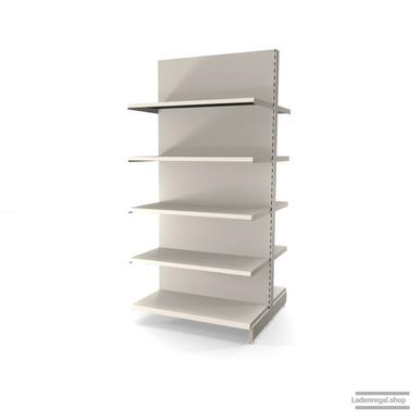 Ihr individuelles Gondelregal | H 210 cm | B 100 cm | T 2x 47 cm | 8 FB T 47 cm | RAL 9001 | Artikelnummer: AFGR-100-210-47-8-47-J