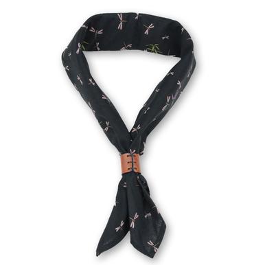 OBERWEIHER | Bandana + Leather Ring | Libelle Bamboo Black | Artikelnummer: 6738-3637-6568