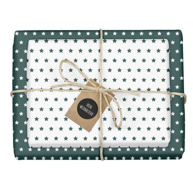Geschenkpapier: Weihnachten / Sterne (grün/ weiß) |  | Artikelnummer: 4260615910200