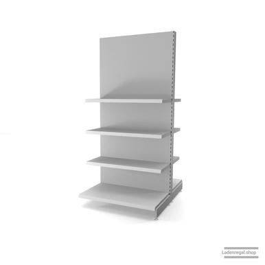 Ihr individuelles Gondelregal | H 210 cm | B 100 cm | T 2x 57 cm | 6 FB T 37 cm | RAL 7035 | Artikelnummer: AFGR-100-210-57-6-37-L