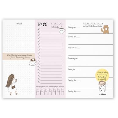 Achtsamkeits-Wochenplaner mit To-do-Liste | DIN A4 | Undatierter Wochenplaner mit Trink- und Pausen-Reminder | 52 Blatt | Artikelnummer: 4260615910316