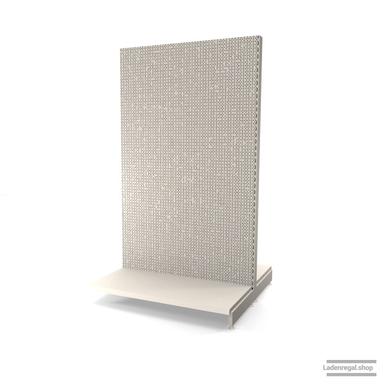 Ihr Gondelregal mit Lochrückwand | H 210 cm | B 125 cm | T 2x 57 cm | 0 FB | RAL 9001 | Artikelnummer: AFGR-125-210-57-0-37-LRW-J