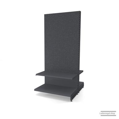 Ihr Gondelregal mit Lochrückwand | H 210 cm | B 100 cm | T 2x 57 cm | 2 FB T 47 cm  | RAL 7015 | Artikelnummer: AFGR-100-210-57-2-47-LRW-S