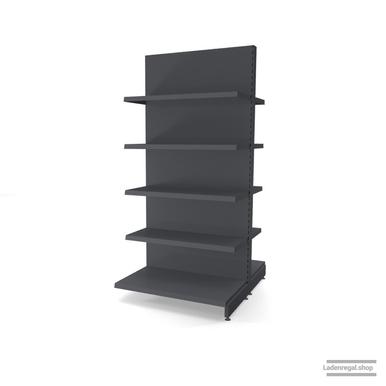 Ihr individuelles Gondelregal | H 210 cm | B 100 cm | T 2x 57 cm | 8 FB T 37 cm | RAL 7015 | Artikelnummer: AFGR-100-210-57-8-37-S