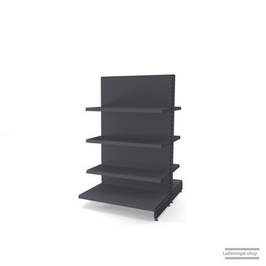 Ihr individuelles Gondelregal | H 160 cm | B 100 cm | T 2x 57 cm | 6 FB T 37 cm | RAL 7015 | Artikelnummer: AFGR-100-160-57-6-37-S