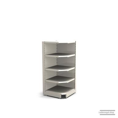 Ihre Verkaufsregal-Innenecke | H 160 cm | B 74 cm | T 57 cm | 4 FB T 47 cm | RAL 9001 | Artikelnummer: SR-74-160-57-4-47-IEK-J