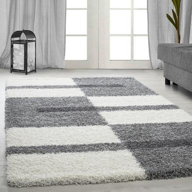 Gala Hochflorteppich 160 x 230 cm weiß grau |  | Artikelnummer: GALA1602302505LIGHTGREY